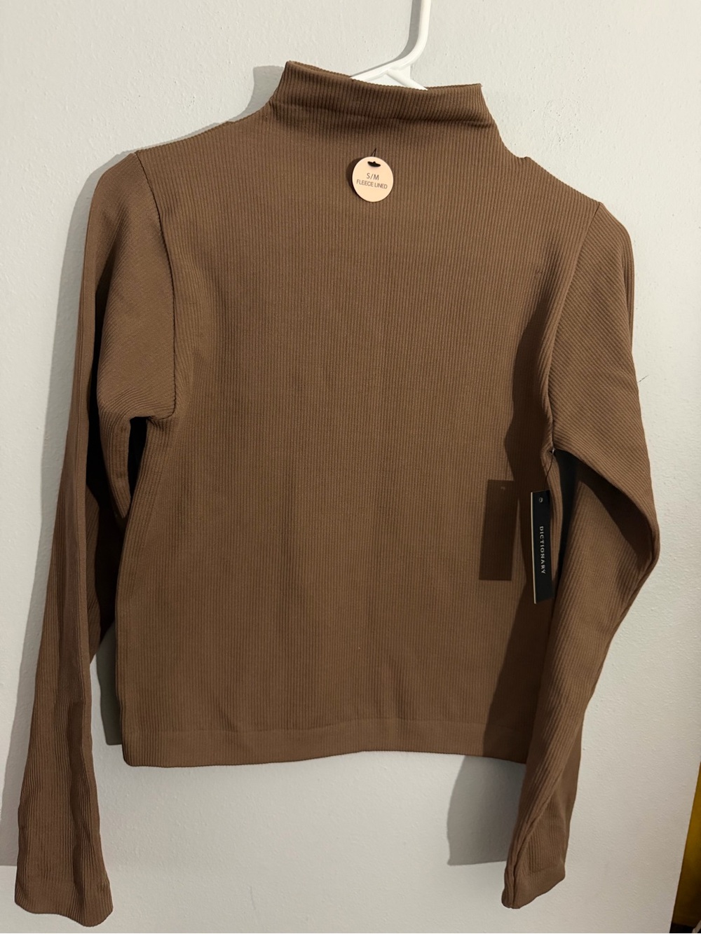 Ribbed Turtleneck Sweater - Brown